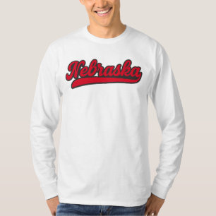 Camiseta Logo de Nebraska Script   Orgullo Retro del Estado