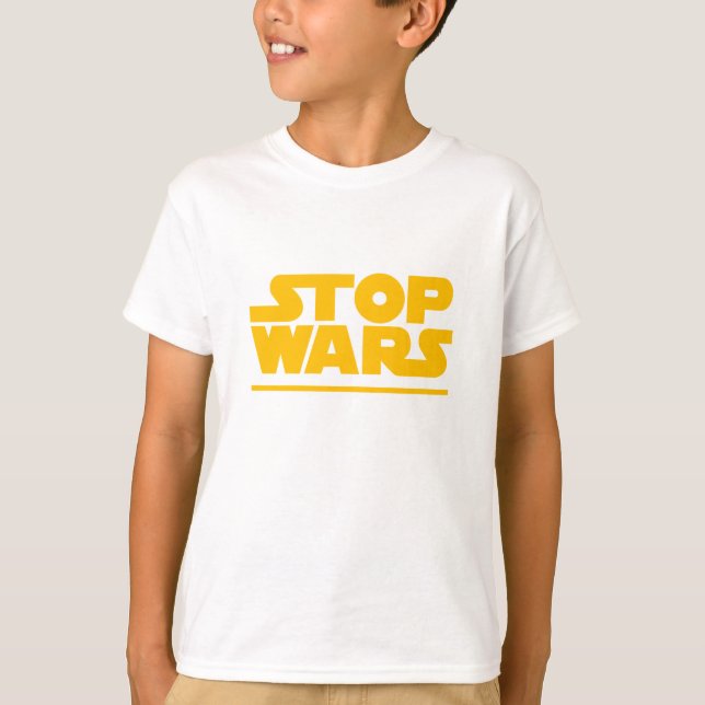 Camiseta Logo de Parodia de Detener Guerras (Anverso)