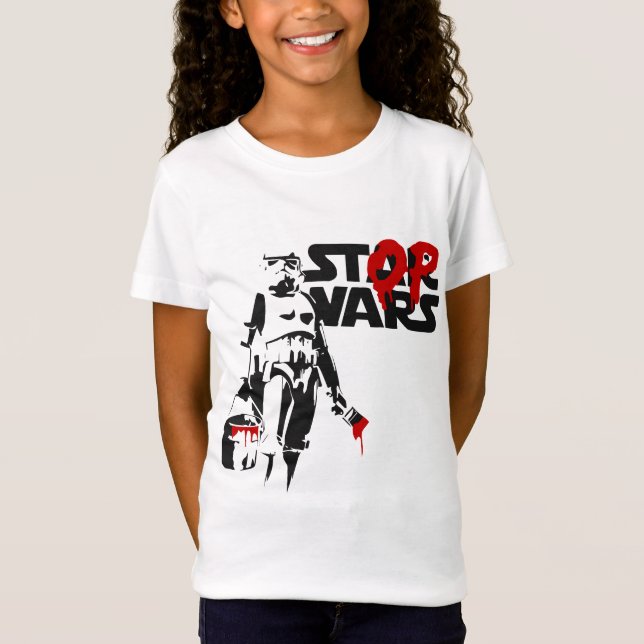 Camiseta Logo de Parodia Detener Guerras (Anverso)