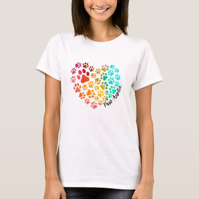 Camiseta Logo de Paw Auntie Heart (Anverso)
