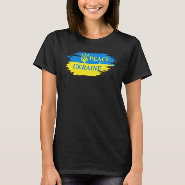 Camiseta Logo De Paz Para Ucrania De La Bandera Ucraniana D (Anverso)