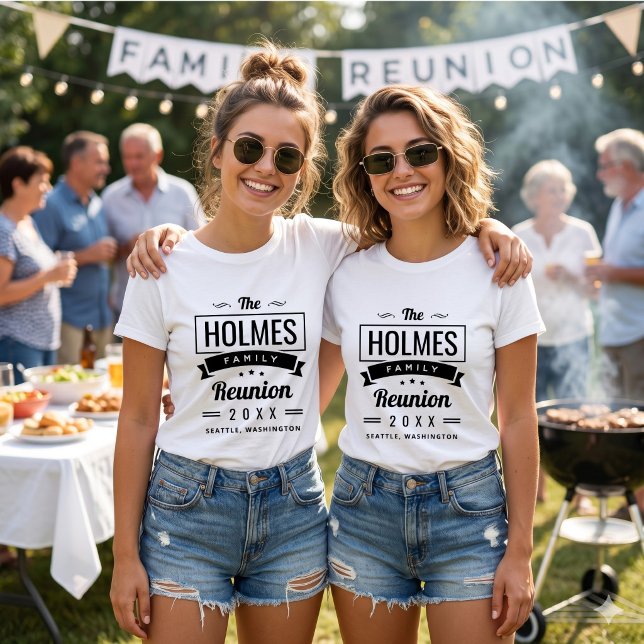 Camiseta Logo de Reunión Familiar Retro Moderno (Subido por el creador)