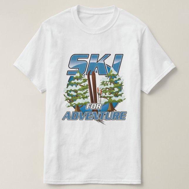 Camiseta Logo de Ski para viajes de aventura (Diseño del anverso)