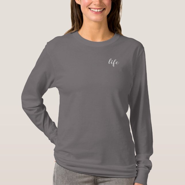 Camiseta Logo de Smoke Gray Life Long Sleeve T Shirt (Anverso)