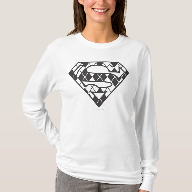 Camiseta Logo de Supergirl Black Argyle (Anverso)