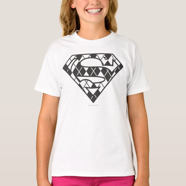 Camiseta Logo de Supergirl Black Argyle (Anverso)