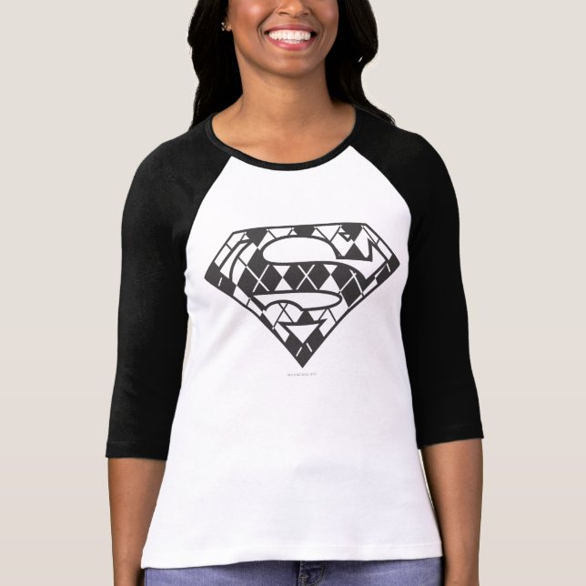 Camiseta Logo de Supergirl Black Argyle (Anverso)