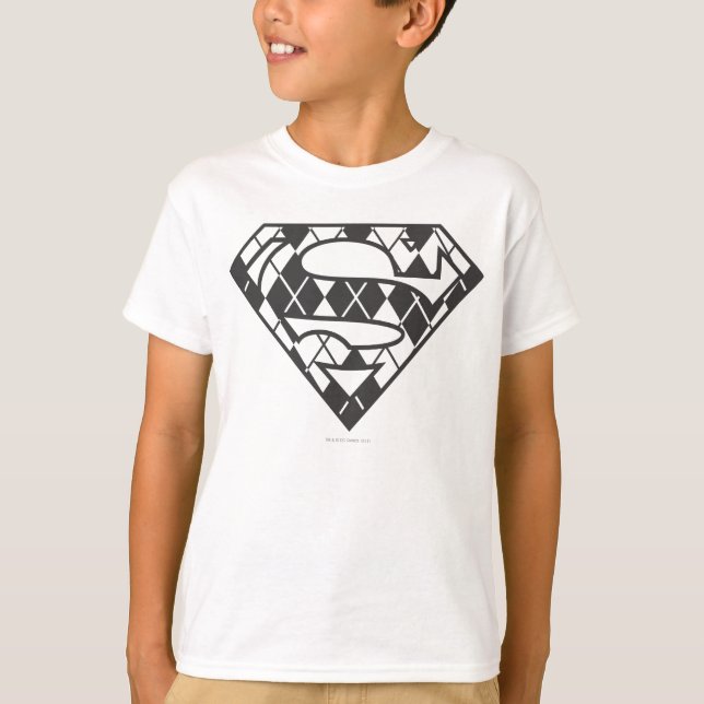Camiseta Logo de Supergirl Black Argyle (Anverso)