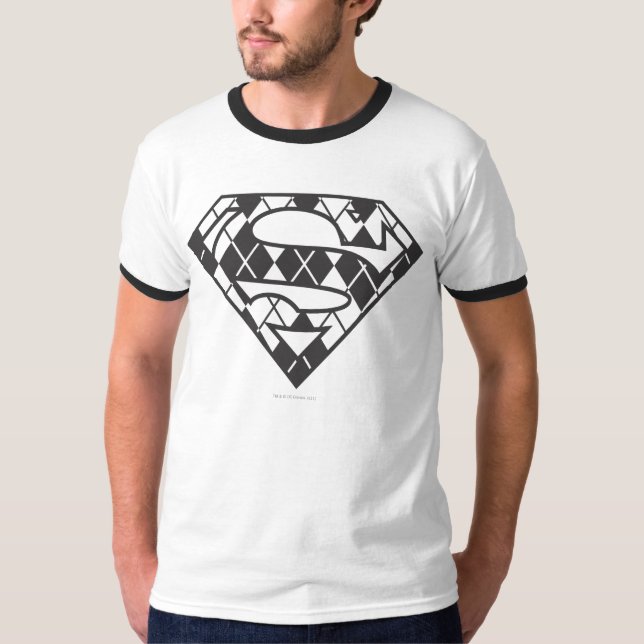 Camiseta Logo de Supergirl Black Argyle (Anverso)