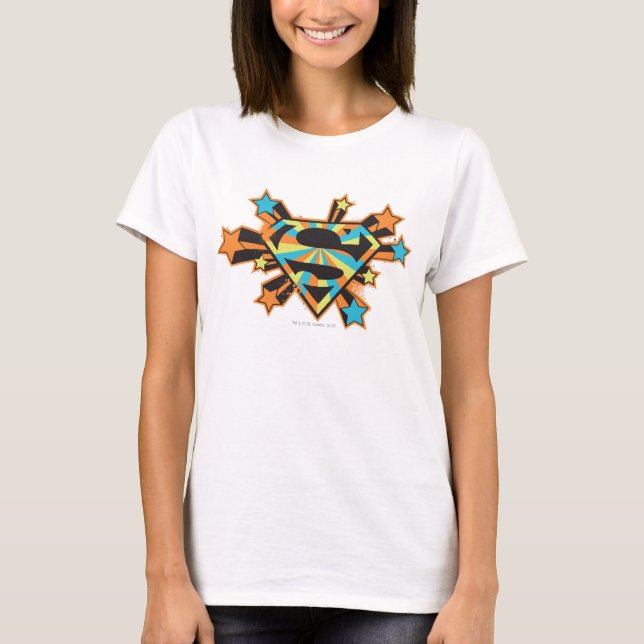 Camiseta Logo de Supergirl Colorful Stars (Anverso)