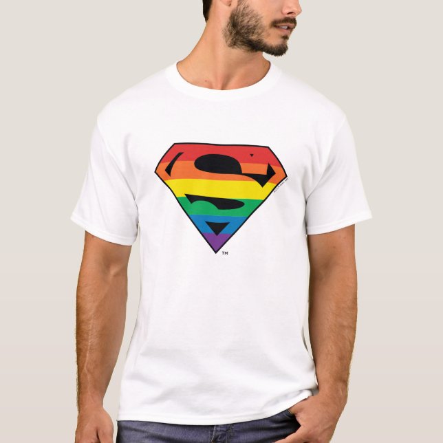 Camiseta Logo de Superman Rainbow (Anverso)