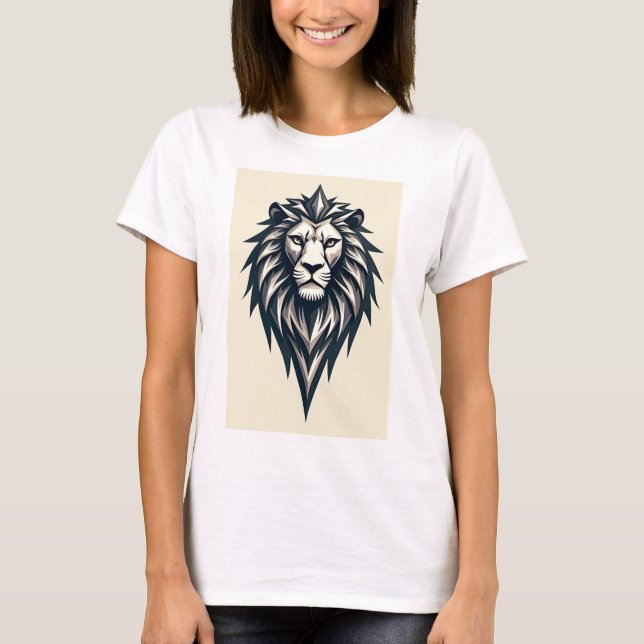 Camiseta Logo de T-ShirtLion: Una audaz y geométrica cabeza (Anverso)