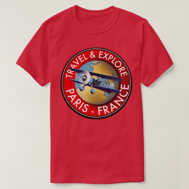 Camiseta Logo de Travel Explore Paris France (Diseño del anverso)