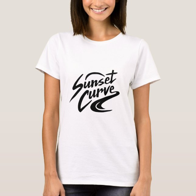 Camiseta Logo de verano de Sunset Curve Gracioso Diseño 202 (Anverso)