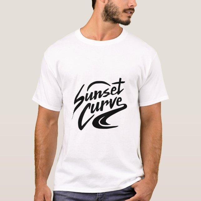 Camiseta Logo de verano de Sunset Curve Gracioso Diseño 202 (Anverso)