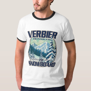 Camiseta Logo de Verbier Suiza Snowboard Travel