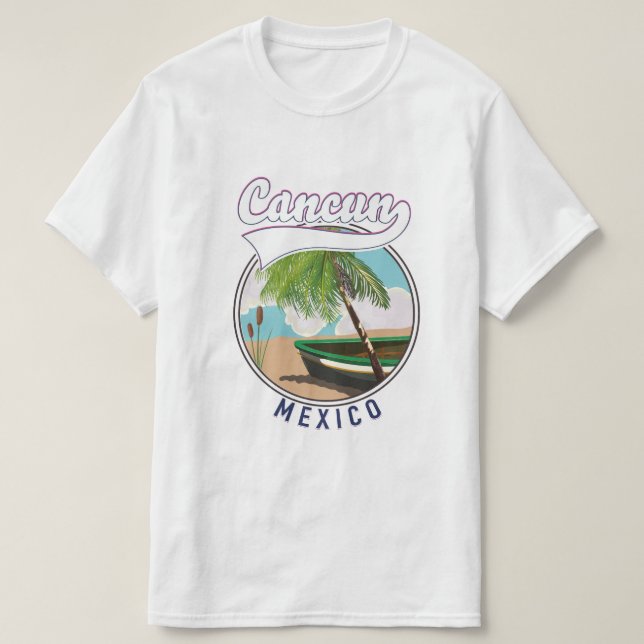 Camiseta Logo de viaje de Cancún México Beach (Diseño del anverso)