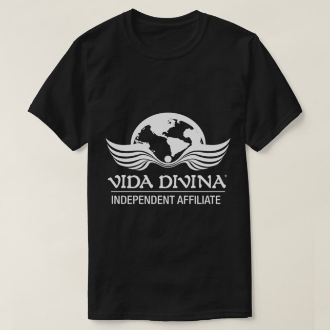 Camiseta Logo de Vida Divina White Camisas de pedido, ropa, (Diseño del anverso)
