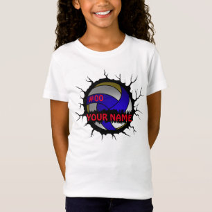 Camiseta Logo de voleibol, nombre personalizado de voleibol