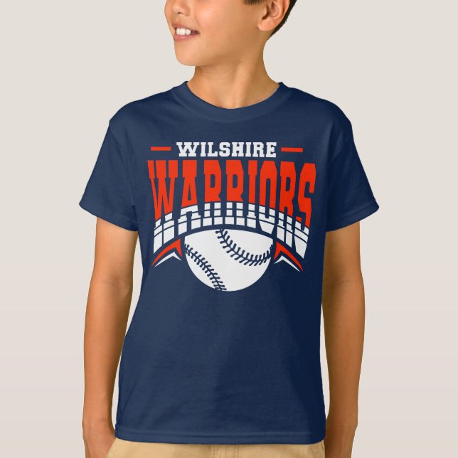 Camiseta Logo de Wilshire Warriors White Baseball (Anverso)