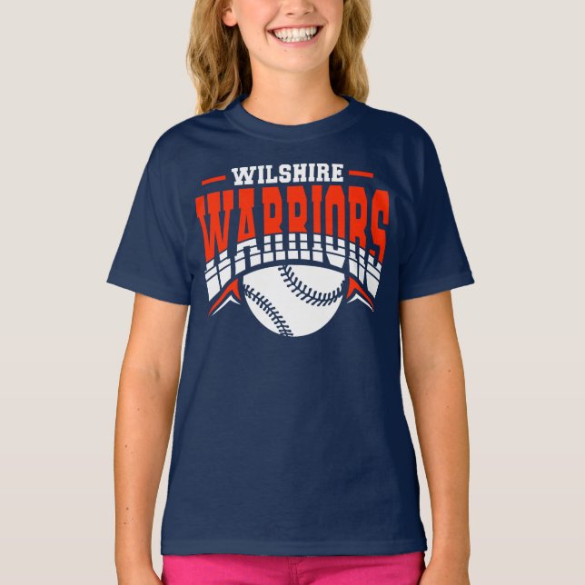 Camiseta Logo de Wilshire Warriors White Baseball (Anverso)
