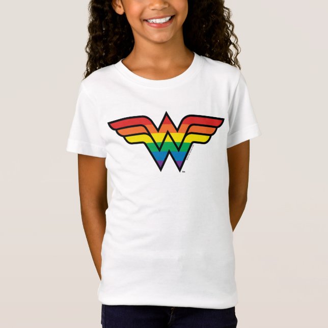 Camiseta Logo de Wonder Woman Rainbow (Anverso)
