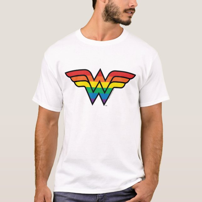 Camiseta Logo de Wonder Woman Rainbow (Anverso)
