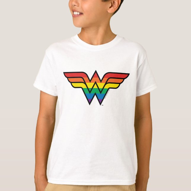 Camiseta Logo de Wonder Woman Rainbow (Anverso)
