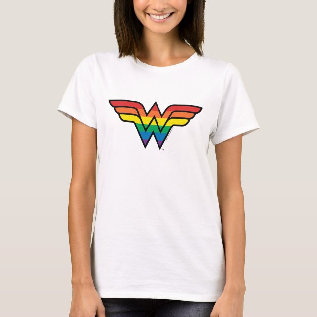 Camiseta Logo de Wonder Woman Rainbow (Anverso)