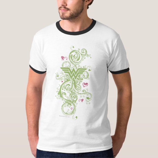 Camiseta Logo de Wonman Green Swirls (Anverso)