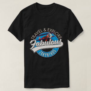 Camiseta Logo de Zakynthos en un hermoso estilo retro.