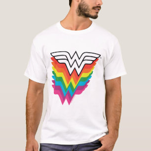 Camiseta Logo del arco iris de mujer maravilla