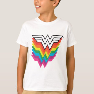 Camiseta Logo del arco iris de mujer maravilla