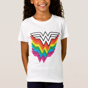 Camiseta Logo del arco iris de mujer maravilla