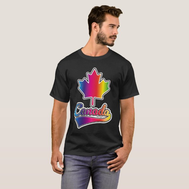 Camiseta Logo del arcoiris del Orgullo de Canadá (Anverso completo)