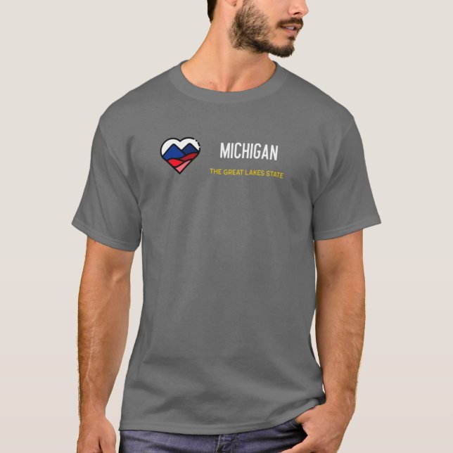Camiseta Logo del Corazón Estatal de Michigan (Anverso)