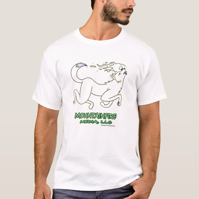 Camiseta Logo del Coyote de MountainFire en un blanco (Anverso)