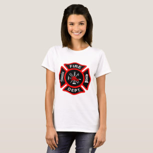 Camiseta Logo del Departamento de Incendios Negro y Rojo
