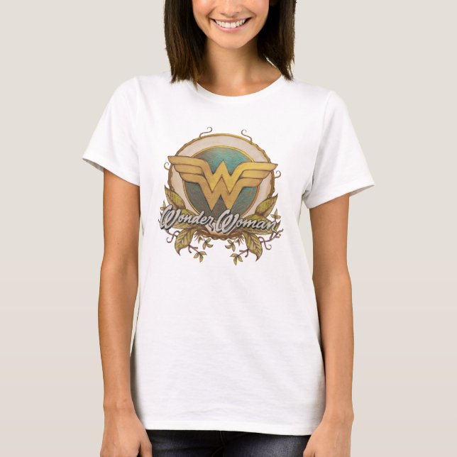 Camiseta Logo del Esbozo de Foliage de la Mujer Maravilla (Anverso)