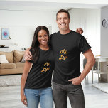 Camiseta Logo del negocio del oro negro<br><div class="desc">Una camiseta negra. Personalice y agregue su logotipo de negocio.</div>