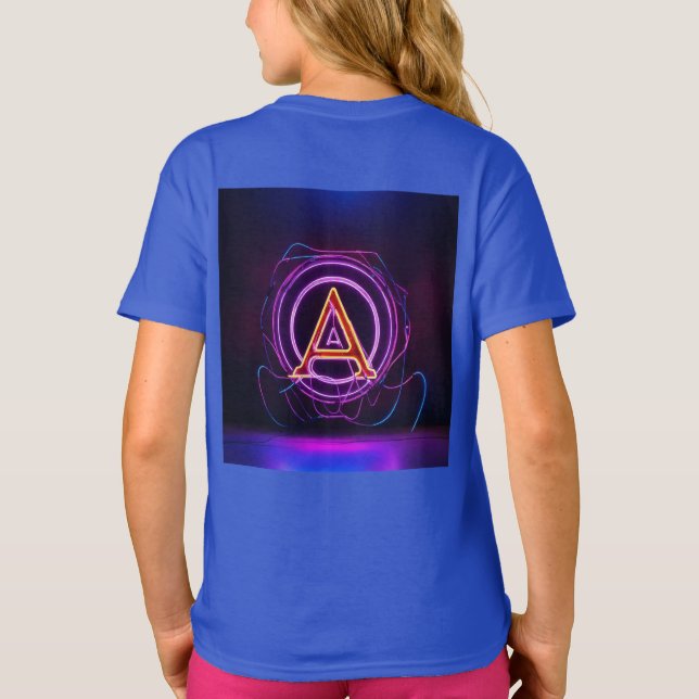 Camiseta Logo del Neon Digital World con la letra 'A'" (Reverso)