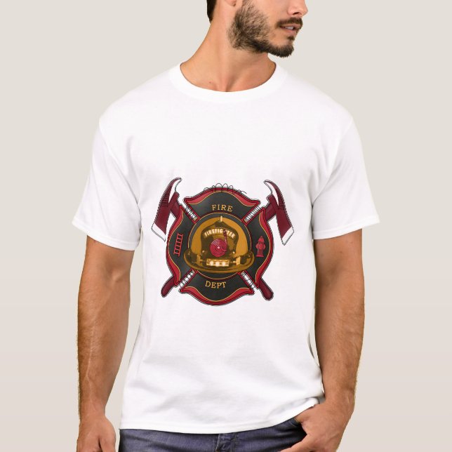 Camiseta Logo del Personalizado del Departamento de Bombero (Anverso)