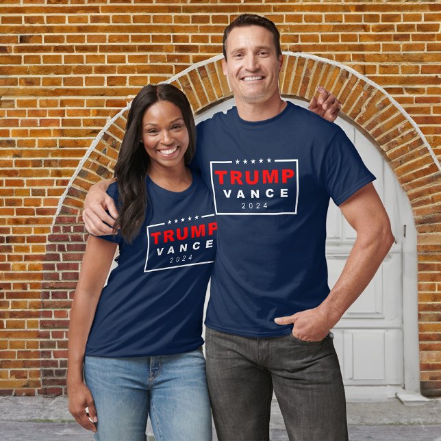 Camiseta Logo del Rectángulo Clásico de Trump Vance 2024 (trump vance 2024 shirt)