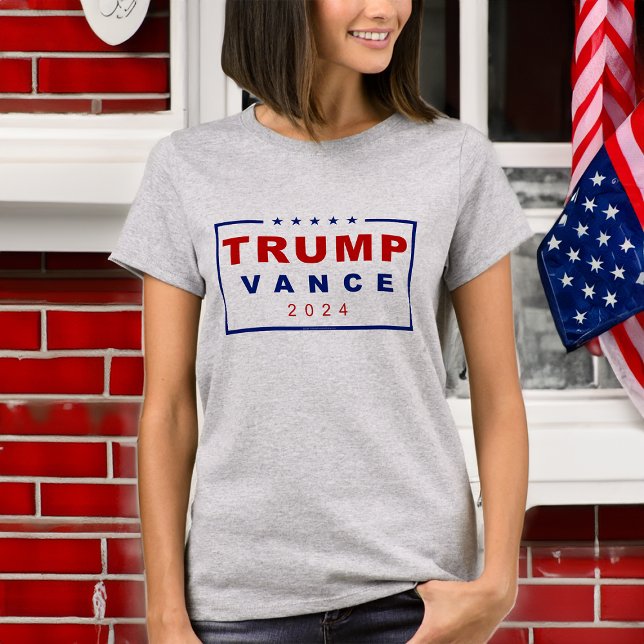 Camiseta Logo del Rectángulo Clásico de Trump Vance 2024 (trump vance 2024 log t-shirt)