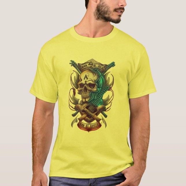 Camiseta Logo del Rock y Skull de negrita (Anverso)