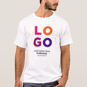 Camiseta Logo empresarial, nombre, profesión y texto