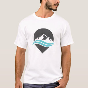 Camiseta Logo Montaña Río Ola Naturaleza Al Aire L