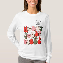 Camiseta Logo Navidades Retro Holly Jolly Vibes Holidays