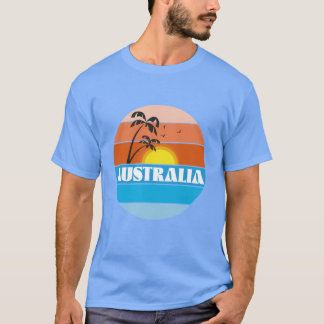 Camiseta Logo retro de la puesta de sol australiana de los