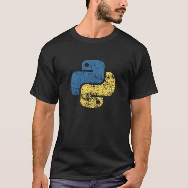 Camiseta Logo retro de lenguaje de programación Python (Anverso)